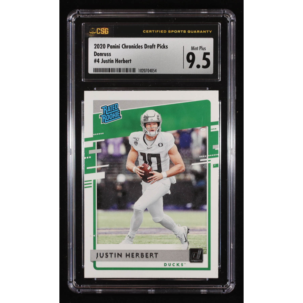 Justin Herbert 2020 Donruss Chronicles Draft Picks #4 RC (CGC 9.5) at PristineAuction.com