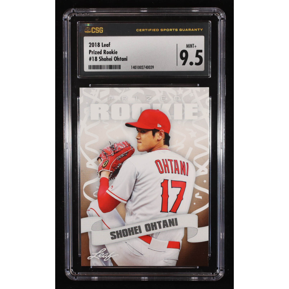 Shohei Ohtani 2018 Leaf Prized Rookie #18 RC (CGC 9.5) at PristineAuction.com