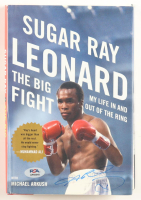 Sugar Ray Leonard Twice-Signed "The Big Fight" Hardcover Book (PSA) at PristineAuction.com
