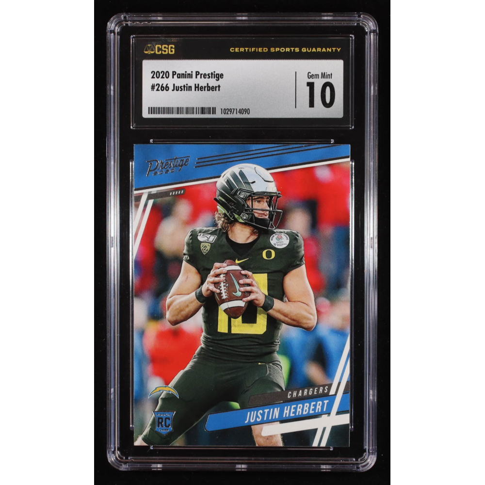 Justin Herbert 2020 Prestige #266 RC (CGC 10) at PristineAuction.com
