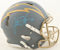 Justin Herbert Signed Chargers Full-Size Authentic On-Field Slate Alternate Speed Helmet (Fanatics) at PristineAuction.com