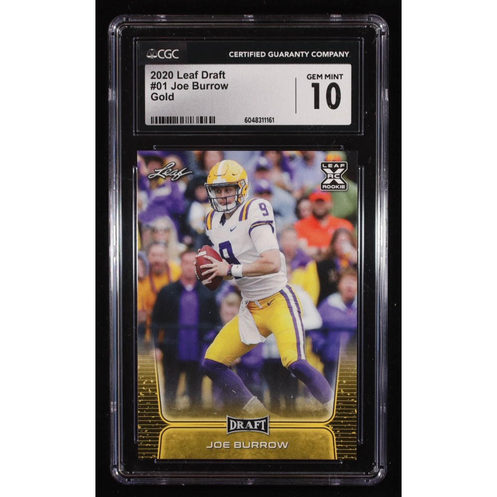 Joe Burrow 2020 Leaf Draft Gold #01 RC (CGC 10) at PristineAuction.com