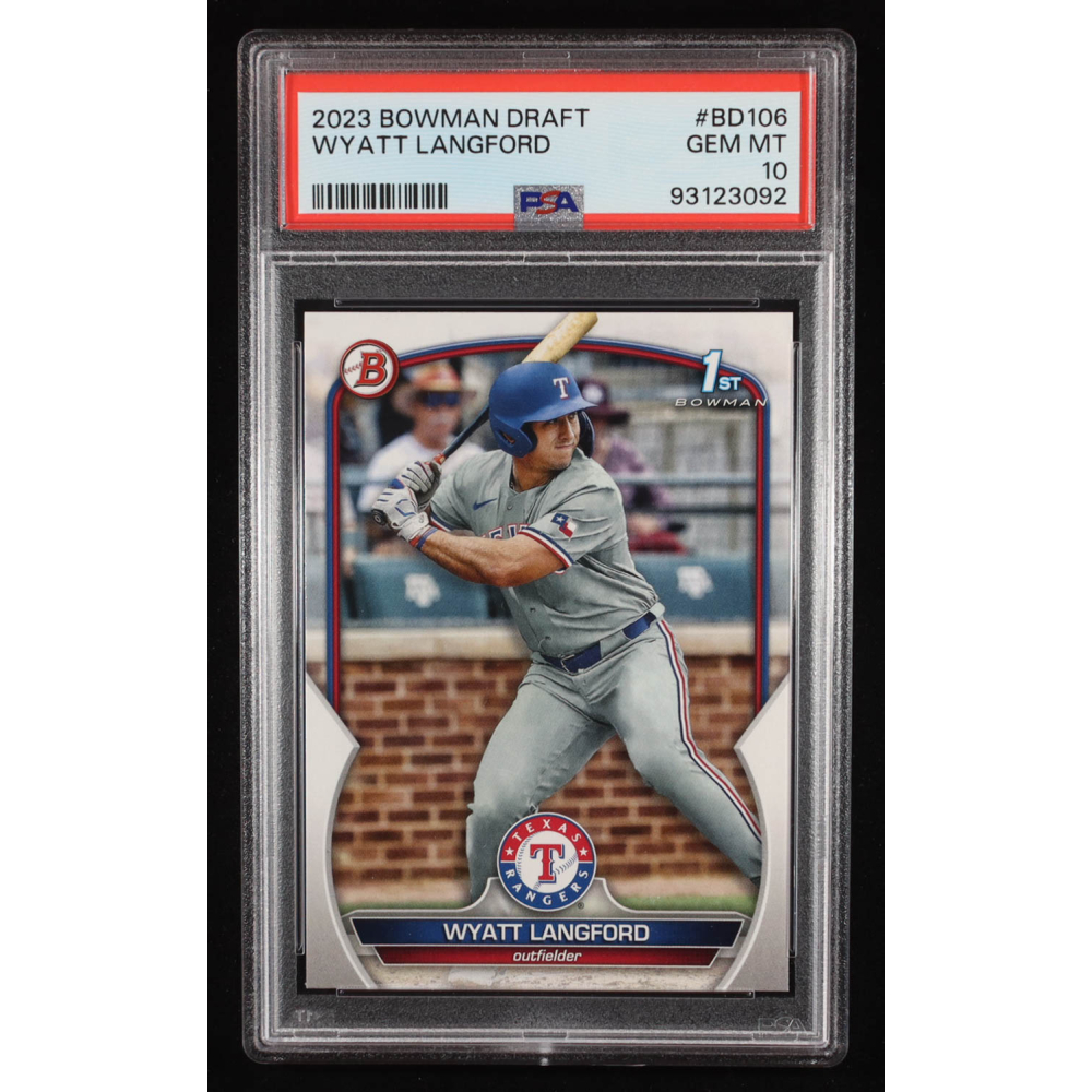 Wyatt Langford 2023 Bowman Draft #BD106 RC (PSA 10) at PristineAuction.com