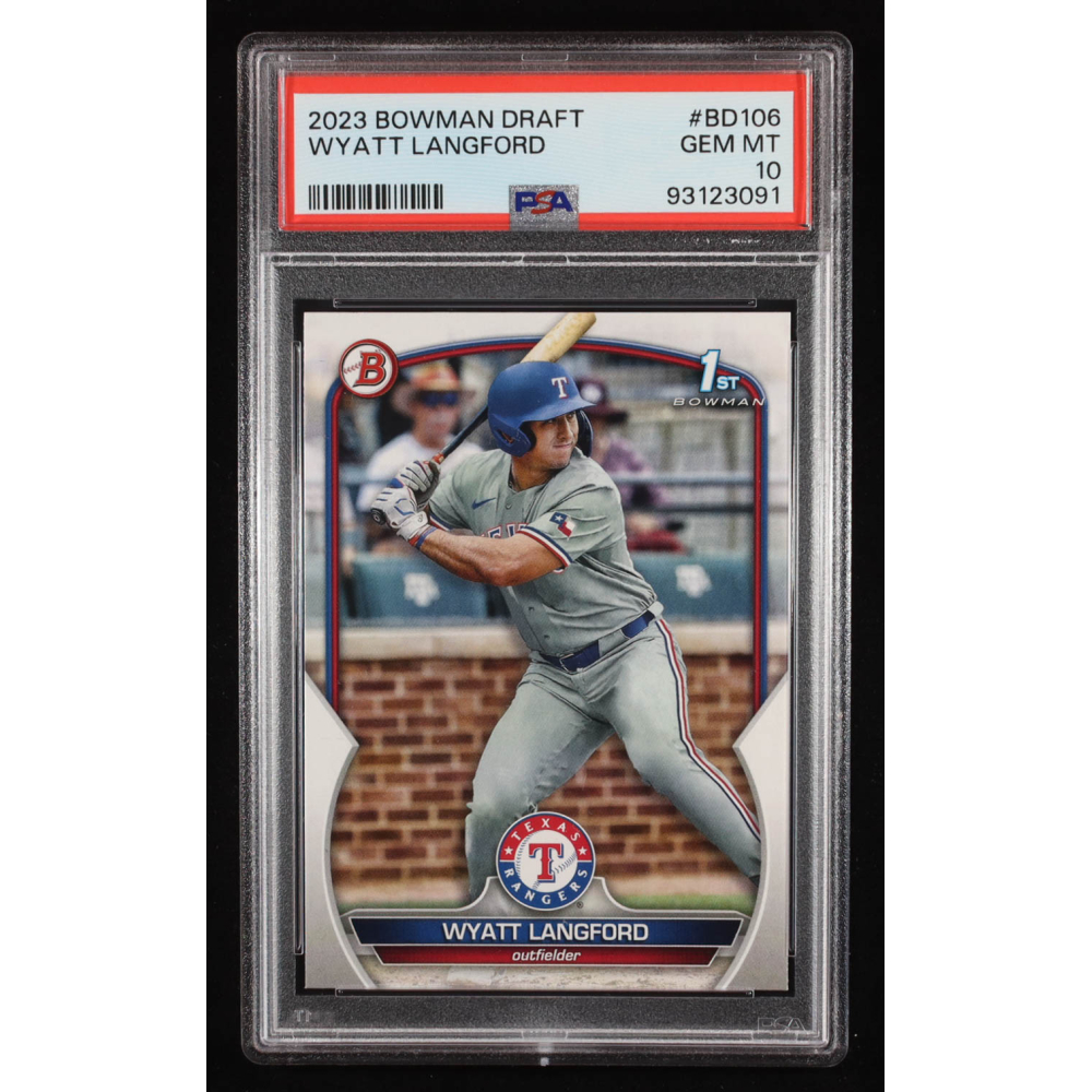 Wyatt Langford 2023 Bowman Draft #BD106 RC (PSA 10) at PristineAuction.com