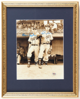 Warren Spahn & Johnny Sain Signed Braves Custom Framed Photo Display (PSA) at PristineAuction.com