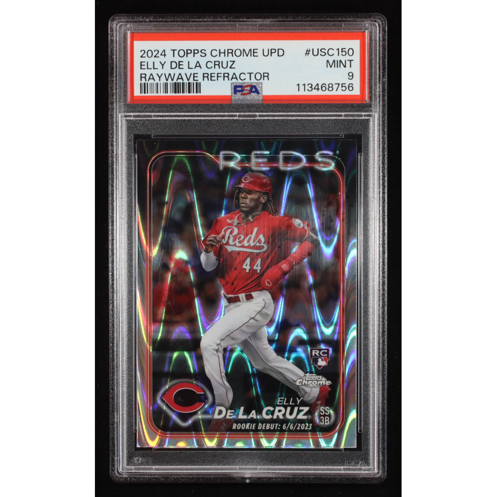 Elly De La Cruz 2024 Topp Chrome Update Raywave Refractor #USC150 RC (PSA 9) at PristineAuction.com
