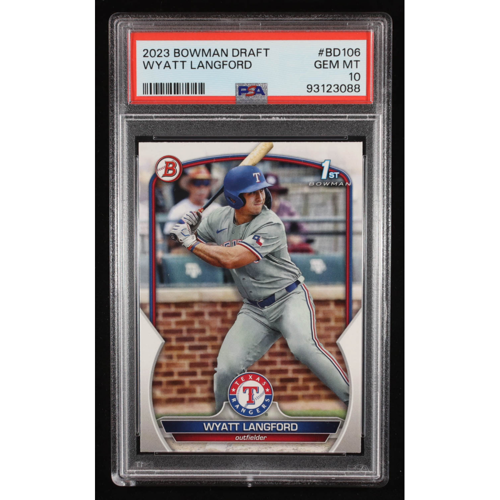Wyatt Langford 2023 Bowman Draft #BD106 RC (PSA 10) at PristineAuction.com