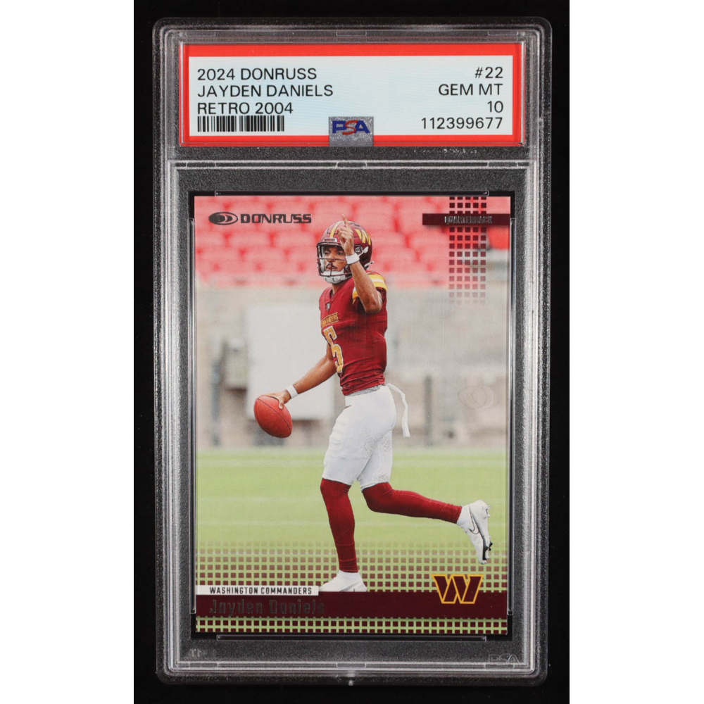 Jayden Daniels 2024 Donruss Retro 2004 #22 RC (PSA 10) at PristineAuction.com
