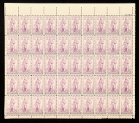 U.S. Postage 3¢ "Rhode Island Tercentenary" Stamp - Issued May 4th 1936 - Full Original Uncut Sheet Of (50) Stamps at PristineAuction.com