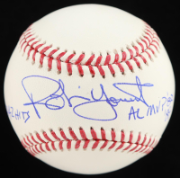 Robin Yount Signed OML Baseball Inscribed "3142 Hits" & "AL MVP '82 '89" (Beckett) at PristineAuction.com