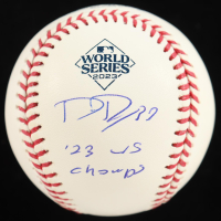 Dane Dunning Signed 2023 World Series Logo Baseball Inscribed "'23 WS Champs" (Beckett) at PristineAuction.com