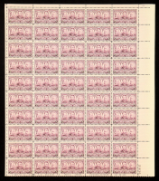 U.S. Postage 3¢ "Sherman, Grant, Sheridan" Civil War Generals Stamp - Issued February 18th 1937 - Full Original Uncut Sheet Of (50) Stamps at PristineAuction.com