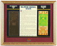 1995 Commemorative Super Bowl XXIX Card with 23kt Gold Ticket Custom Framed Display at PristineAuction.com