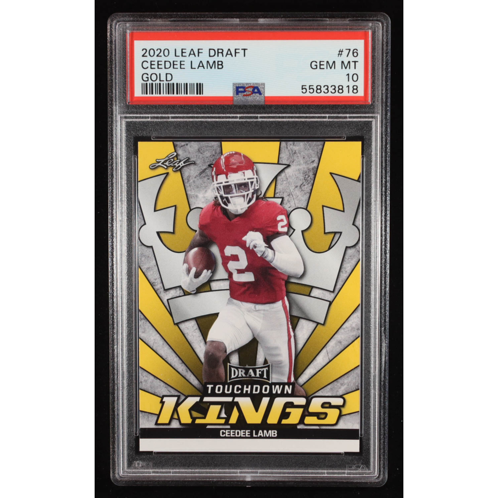 CeeDee Lamb 2020 Leaf Draft Gold #76 RC (PSA 10) at PristineAuction.com