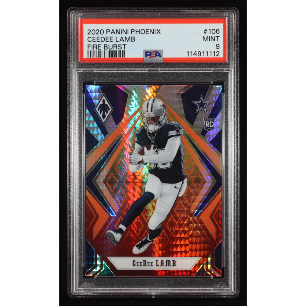 CeeDee Lamb 2020 Panini Phoenix Fire Burst #106 RC (PSA 9) at PristineAuction.com