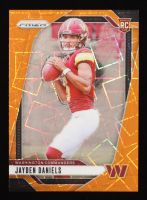 Jayden Daniels 2024 Panini Prizm Prizms Orange Lazer #347 RC at PristineAuction.com