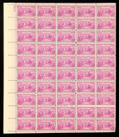 U.S. Postage 3¢ "Constitution Sesquicentennial" Stamp - Issued September 17th 1937 - Full Original Uncut Sheet Of (50) Stamps at PristineAuction.com