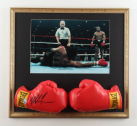 Mike Tyson Signed "Knockout" Custom Framed Print Display With Set of (2) Everlast Boxing Gloves (Tyson) at PristineAuction.com