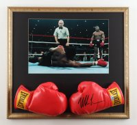 Mike Tyson Signed Custom Framed Everlast Boxing Glove Display with Photo (Tyson) at PristineAuction.com