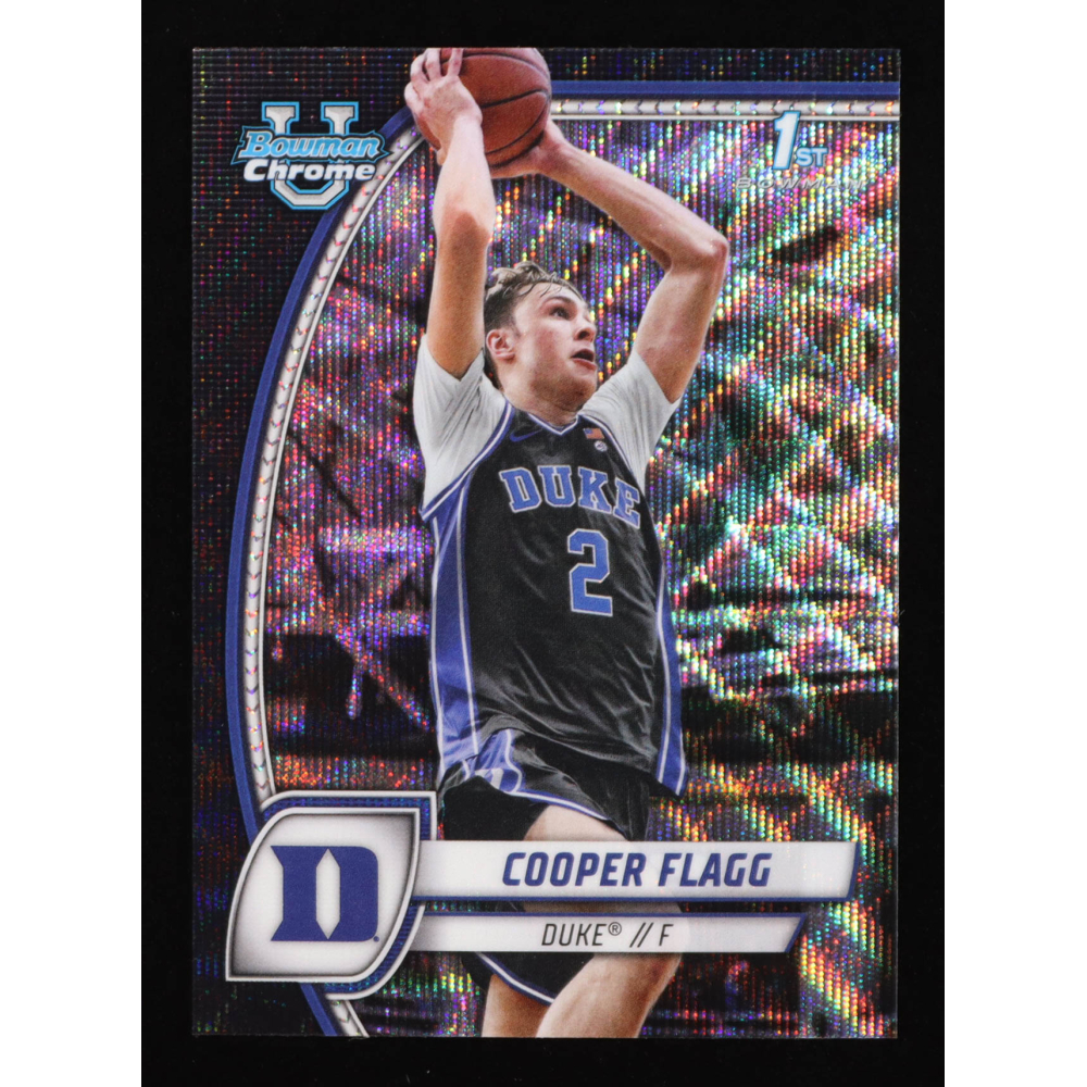 Cooper Flagg 2024-25 Bowman Chrome University Black Wave Refractors #16 RC at PristineAuction.com