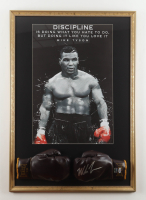 Mike Tyson Signed Custom Framed Everlast Boxing Glove Display with Photo (Tyson & PSA) at PristineAuction.com