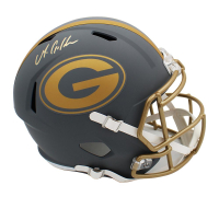 Matthew Golden Signed Packers Full-Size Slate Alternate Speed Helmet (Radtke) at PristineAuction.com