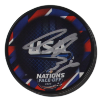 Auston Matthews Signed 2025 4 Nations Face-Off Logo Hockey Puck (JSA) at PristineAuction.com