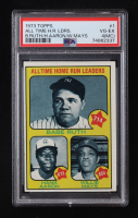 Babe Ruth 714 / Hank Aaron 673 / Willie Mays 654 1973 Topps #1 All-Time Home Run Leaders (PSA 4) (MC) at PristineAuction.com