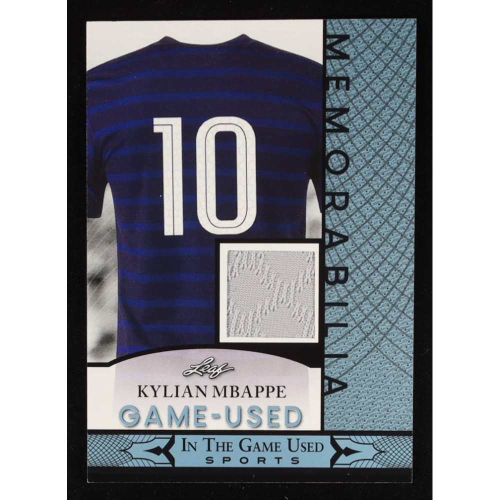 Kylian Mbappe 2024 Leaf ITG Used Sports Game-Used Memorabilia Blue #GUM84 at PristineAuction.com