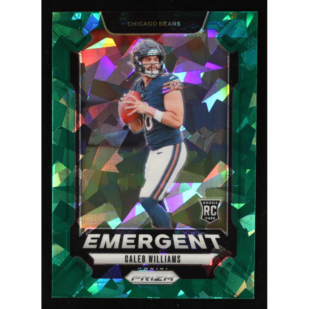 Caleb Williams 2024 Panini Prizm Emergent Prizms Green Ice #1 RC at PristineAuction.com