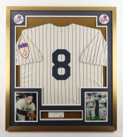 Yogi Berra Signed Cut Custom Framed Cut Display with Jersey & Hall of Fame Pin (PSA) at PristineAuction.com
