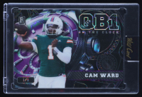 Cam Ward 2024 Wild Card QB1 On The Clock Purple and Black Shimmer #OCWBKCW1 RC #1/1 at PristineAuction.com