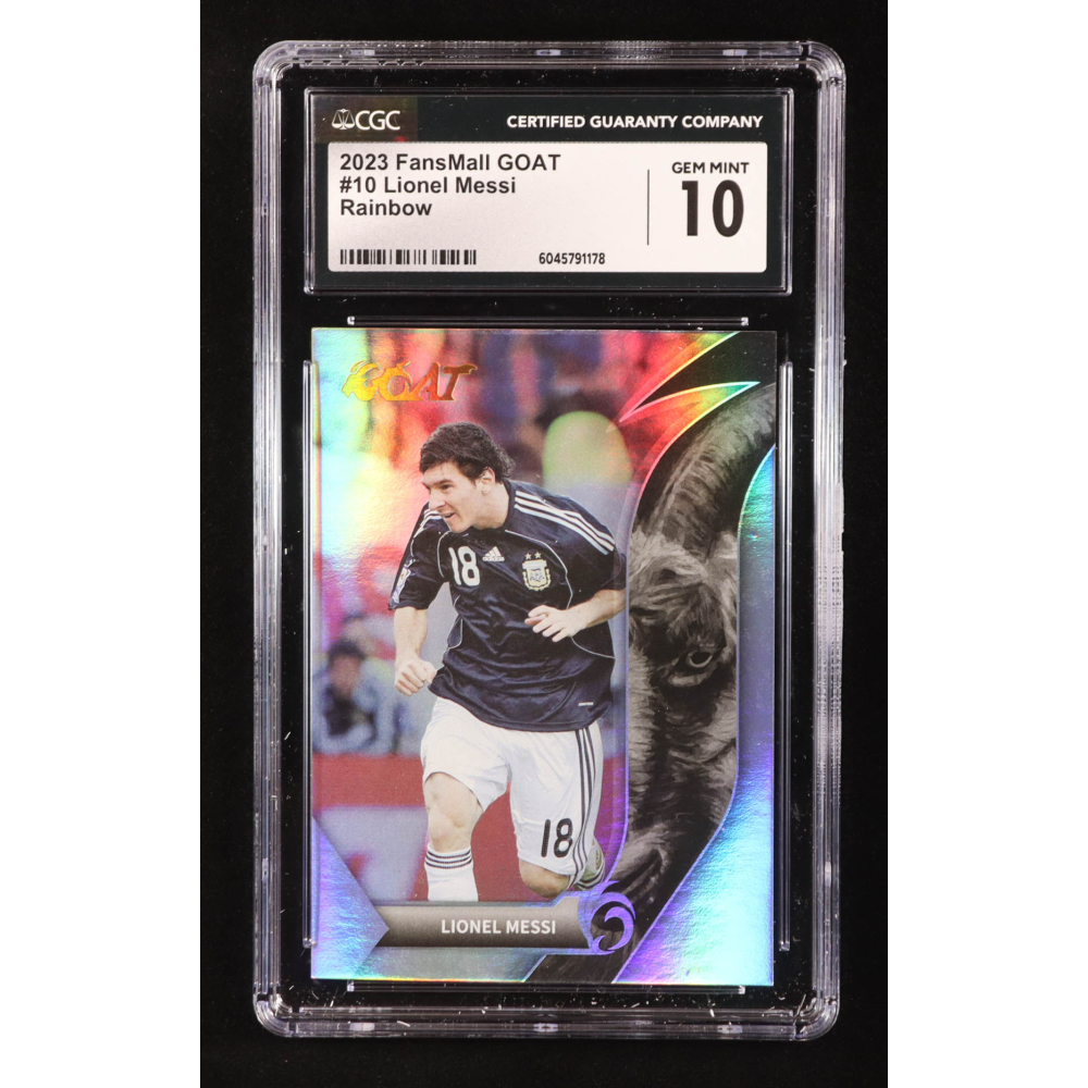 Lionel Messi 2023 FansMall GOAT Rainbow #10 (CGC 10) at PristineAuction.com