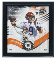 Joe Burrow Bengals LE Custom Framed Display with Piece of Game-Used Football at PristineAuction.com