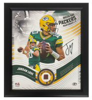 Jordan Love Packers LE Custom Framed Display with Piece of Game-Used Football at PristineAuction.com