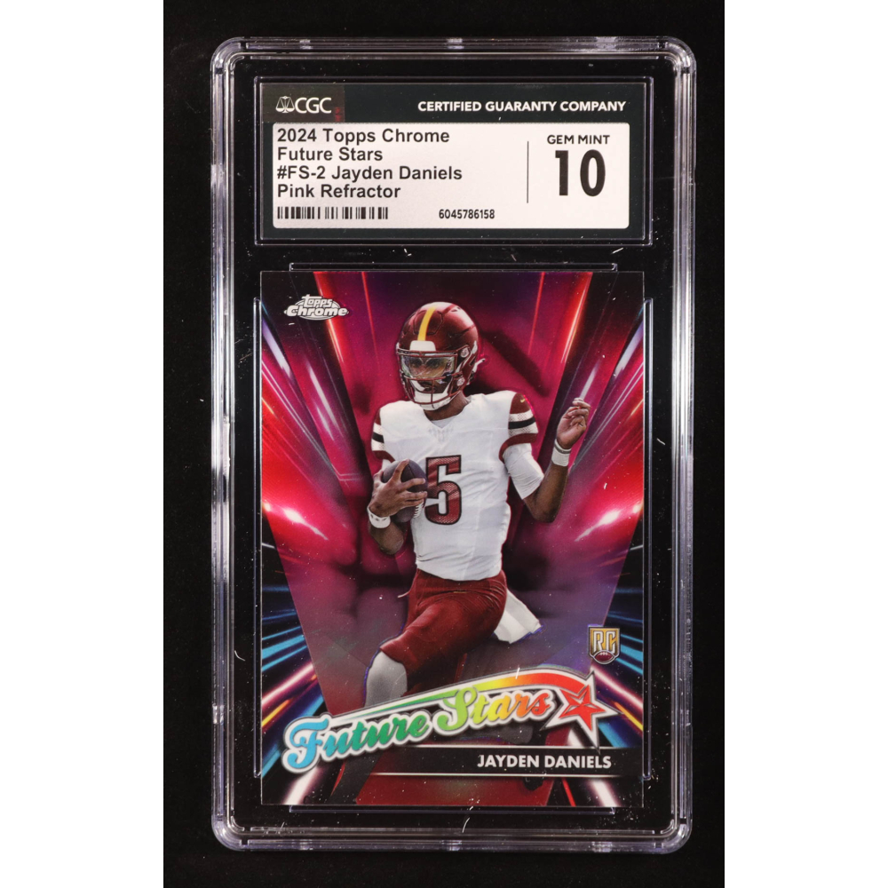 Jayden Daniels 2024 Topps Chrome Future Stars Pink Refractors #FS2 RC (CGC 10) at PristineAuction.com
