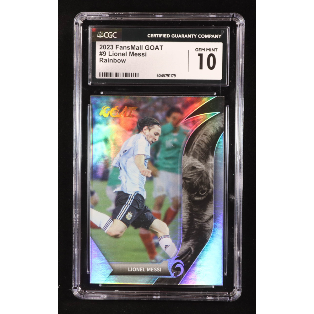 Lionel Messi 2023 FansMall GOAT Rainbow #9 (CGC 10) at PristineAuction.com