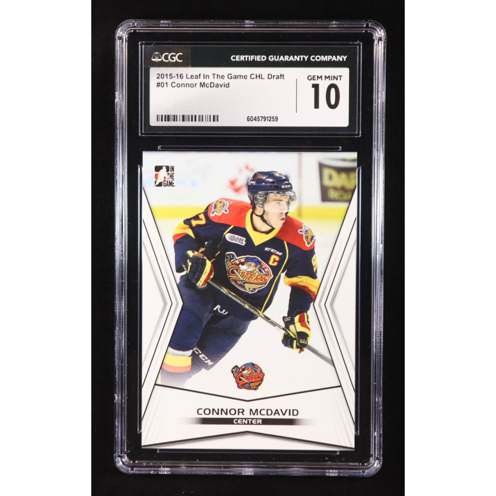 Connor McDavid 2015-16 Leaf In the Game CHL Draft #01 RC (CGC 10) at PristineAuction.com