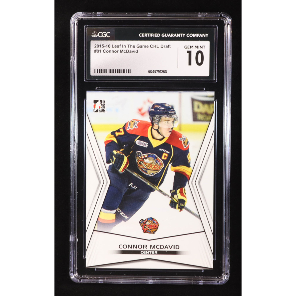 Connor McDavid 2015-16 Leaf In the Game CHL Draft #01 RC (CGC 10) at PristineAuction.com