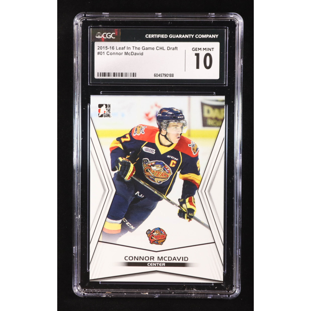Connor McDavid 2015-16 Leaf In the Game CHL Draft #01 RC (CGC 10) at PristineAuction.com