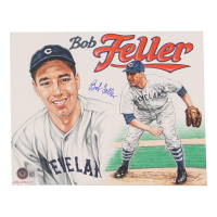 Bob Feller Signed Indians 8x10 Art Print (Beckett) at PristineAuction.com