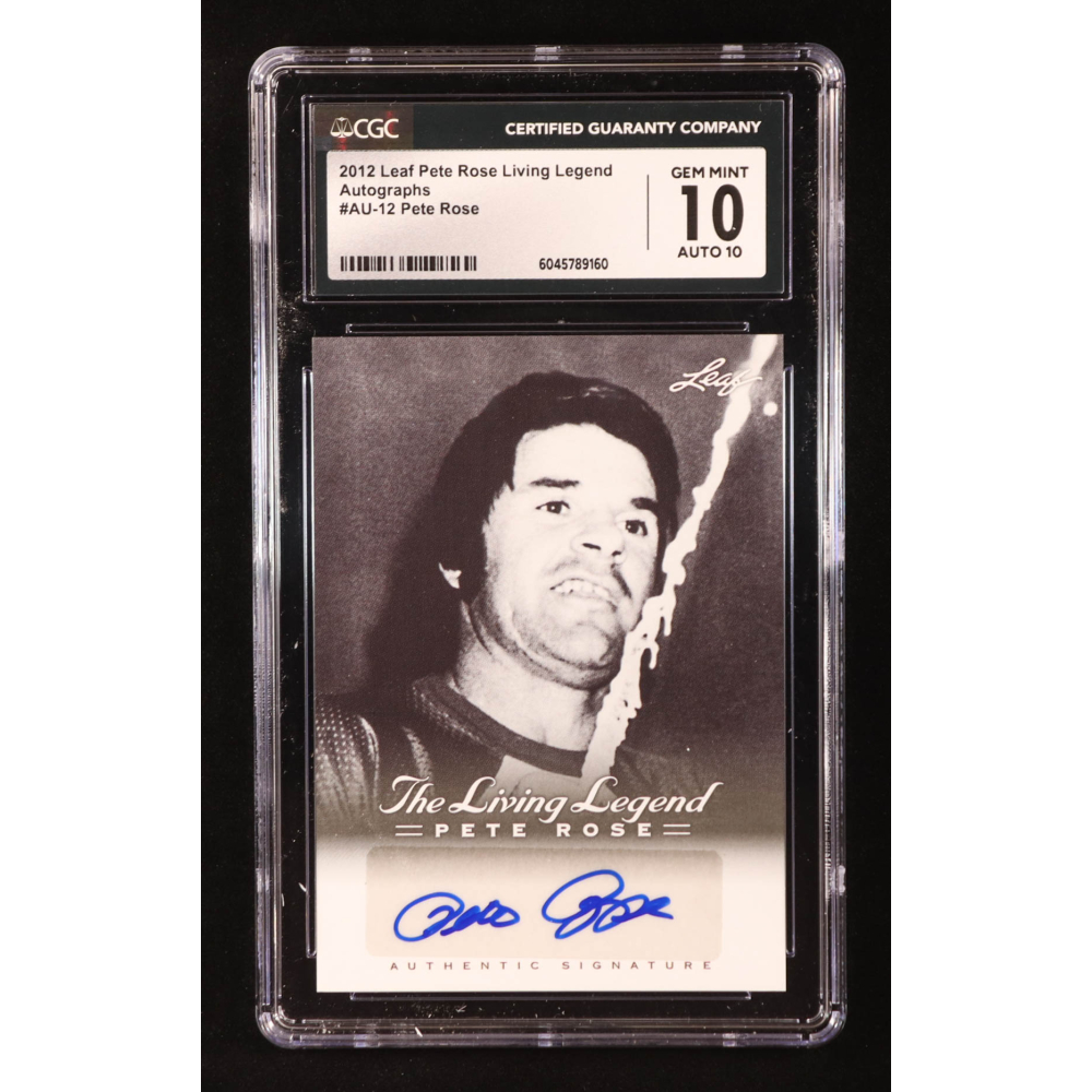 Pete Rose 2012 Leaf Pete Rose The Living Legend Autographs #AU12 (CGC 10 | Auto 10) at PristineAuction.com