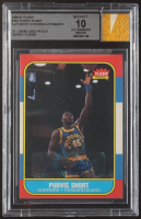 Purvis Short Signed 1986-87 Fleer #100 W/ Jersey Fusion Game-Used Patch (BGS | Auto 10) at PristineAuction.com