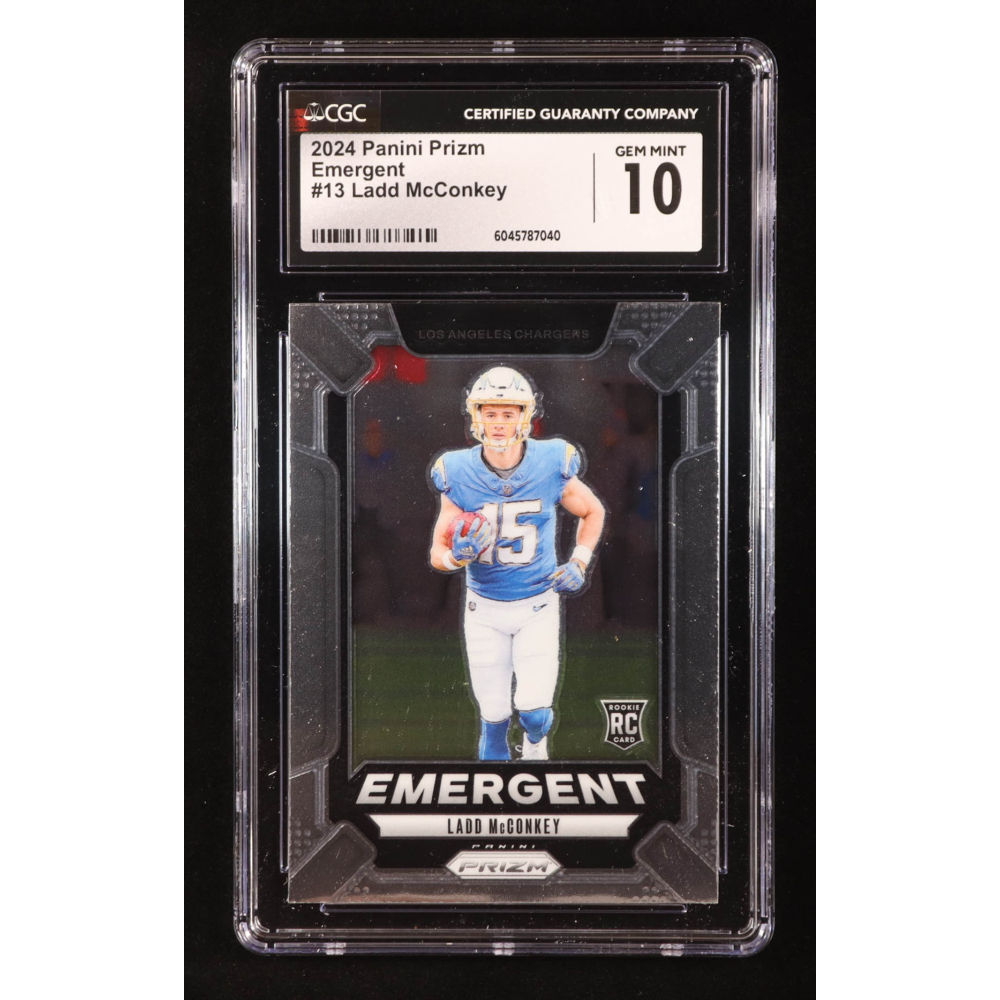 Ladd McConkey 2024 Panini Prizm Emergent #13 RC (CGC 10) at PristineAuction.com