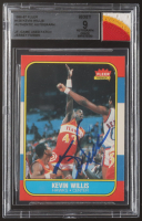 Kevin Willis Signed 1986-87 Fleer #126 W/ Jersey Fusion Game-Used Patch (BGS | Auto 9) at PristineAuction.com