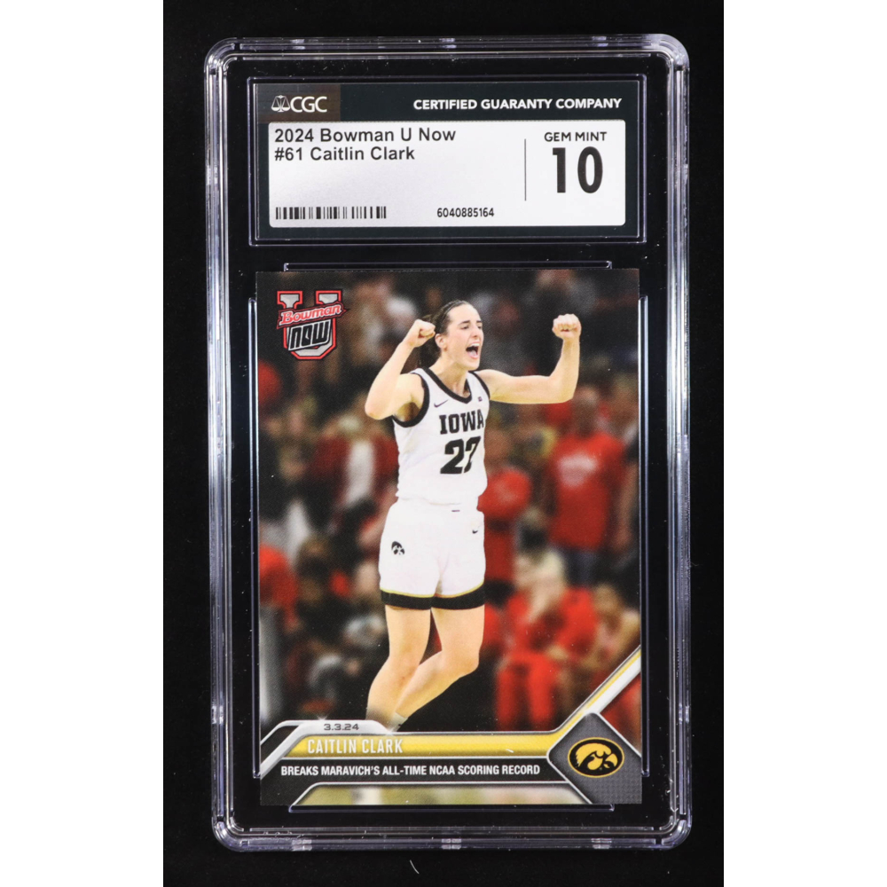 Caitlin Clark 2024 Bowman U Now #61 RC (CGC 10) at PristineAuction.com
