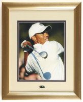 Tiger Woods Custom Framed Photo Display with Vintage Golf Pin at PristineAuction.com