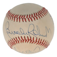 Hall of Famers OAL Baseball Signed By (5) with Brooks Robinson, Hank Aaron, Willie Stargell, Frank Robinson (PSA) at PristineAuction.com