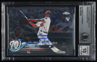 Juan Soto Signed 2018 Topps Chrome Update #HMT98 RC (BGS | Autograph Graded 10) at PristineAuction.com
