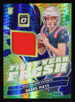 Drake Maye 2024 Donruss Optic First Year Fresh Jerseys Blue Hyper #12 RC at PristineAuction.com